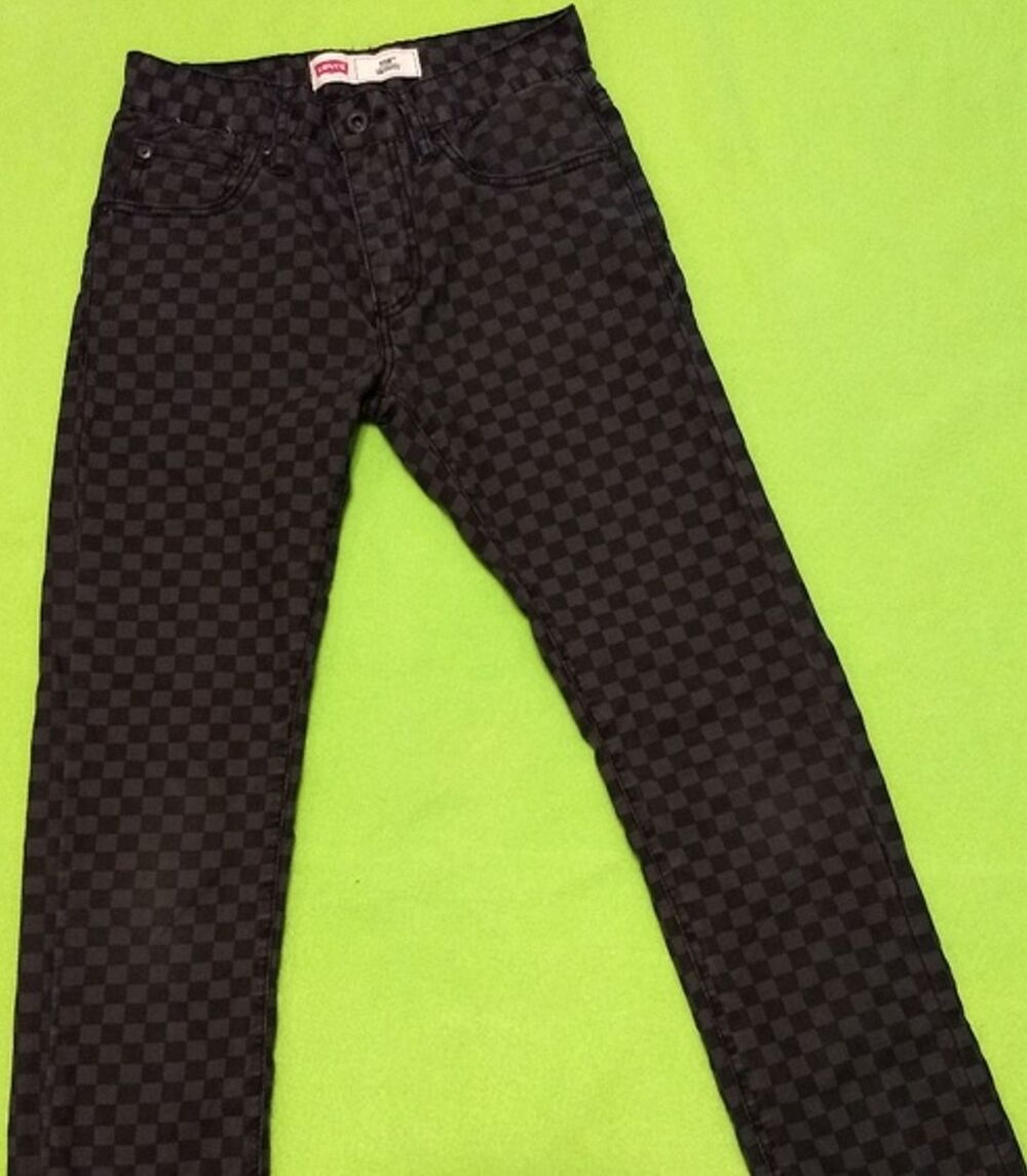 Levi's 510 Skinny Jeans Checkerboard Print Size 14R TEEN